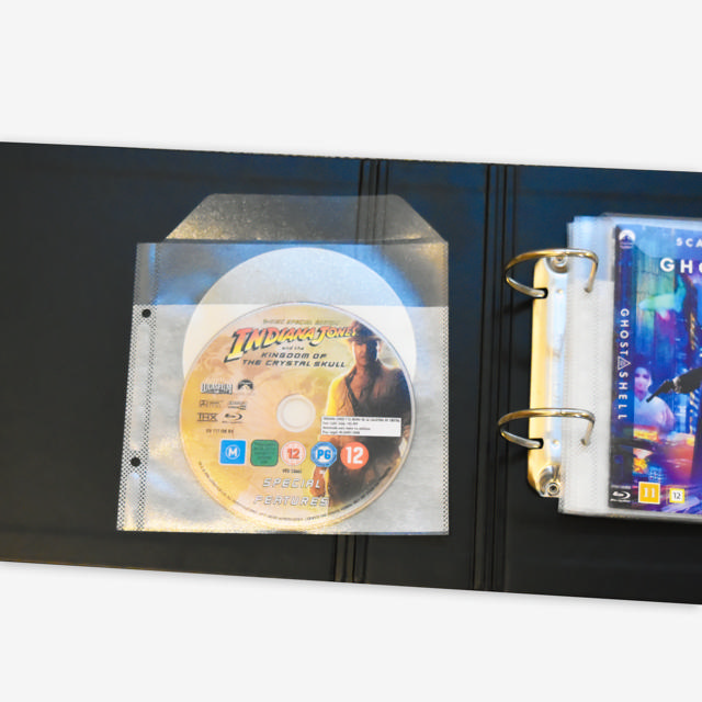 Blu-Ray Kombipack, 50 doppelte Blu-Ray-Hüllen mit Filz, 2 Ordner