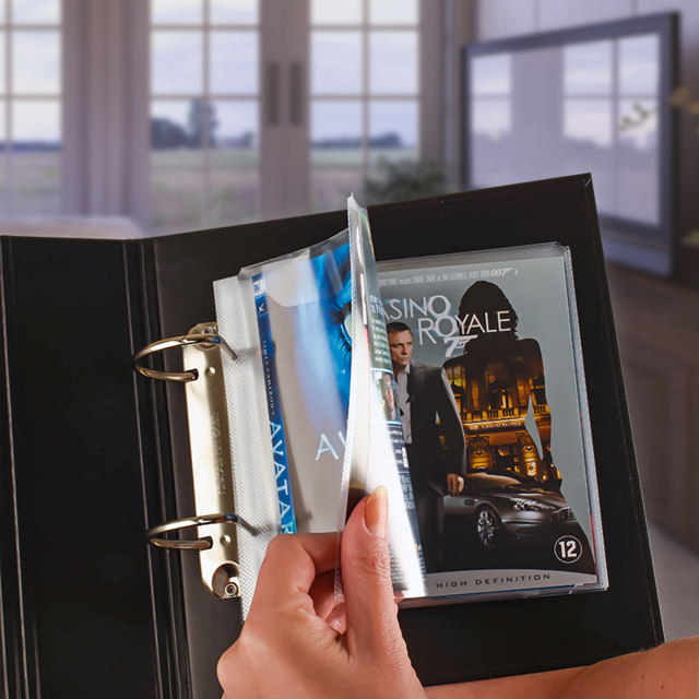 Blu-Ray Kombipack, 50 doppelte Blu-Ray-Hüllen mit Filz, 2 Ordner