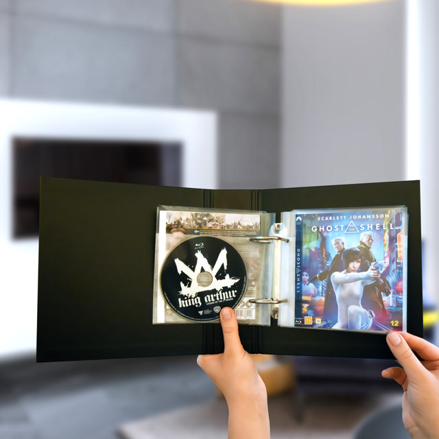 Einzel- / Doppel-Blu-Ray-Hülle mit Vlies und Ringbuch-Löchern