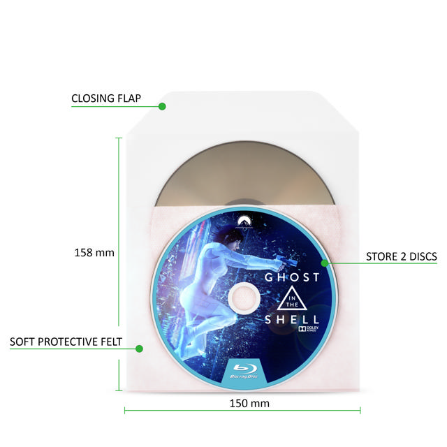 Einzel/Doppel Blu-Ray Hülle mit Vlies