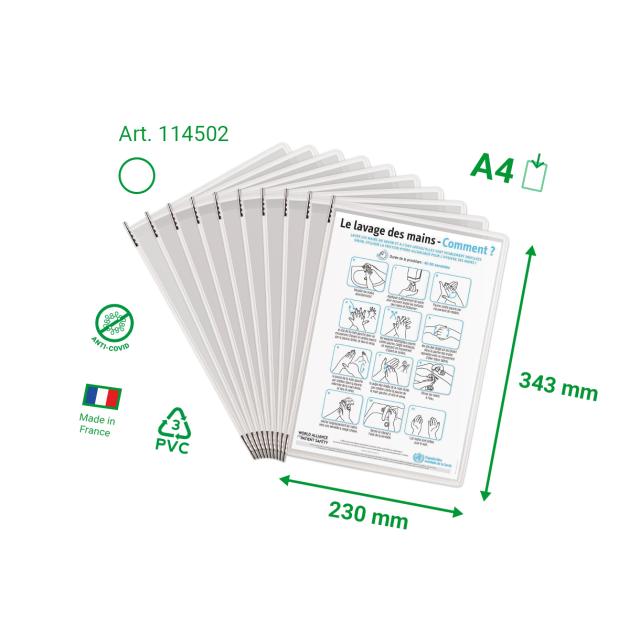 STERIFOLD ANTIMIKROBIELLE SICHTTAFELN - A4 - WEISS