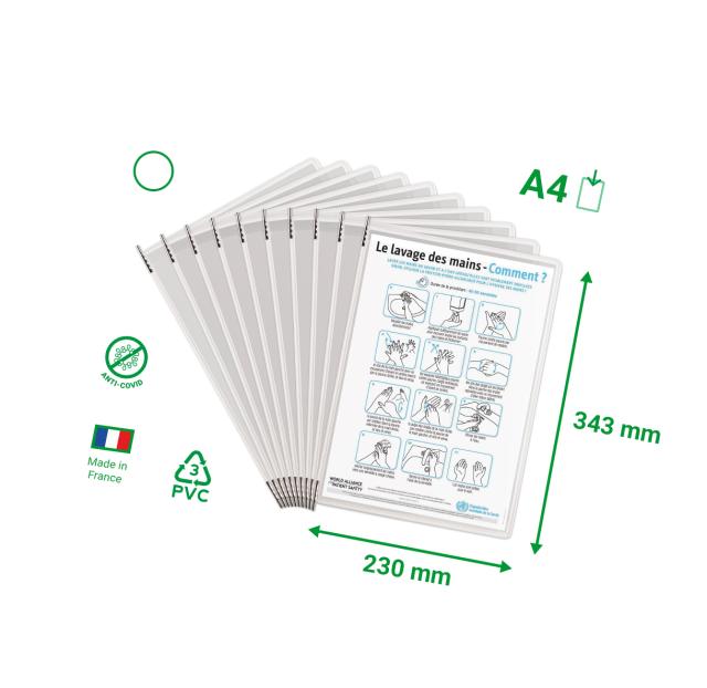 STERIFOLD ANTIMIKROBIELLE SICHTTAFELN - A4 - WEISS