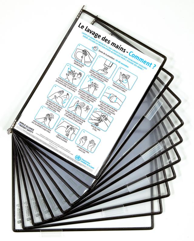 STERIFOLD ANTIMIKROBIELLE SICHTTAFELN - A4 - SCHWARZ