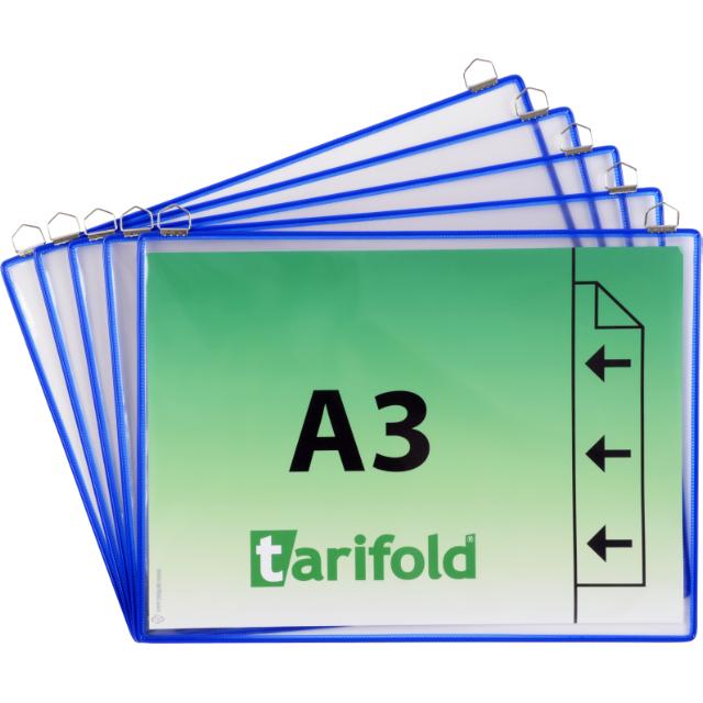 HÄNGESICHTTAFEL - A3 - QUERFORMAT - 2 ÖSEN - BLAU - 5 STK.