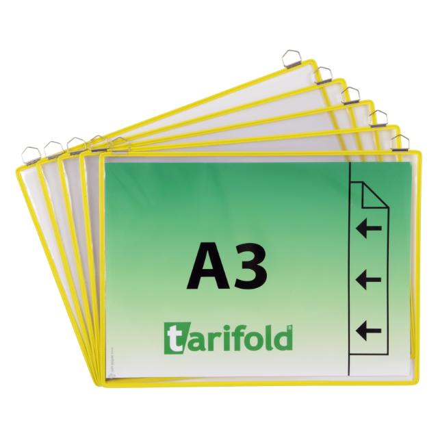 HÄNGESICHTTAFEL - A3 - QUERFORMAT - 2 ÖSEN - GELB - 5 STK.