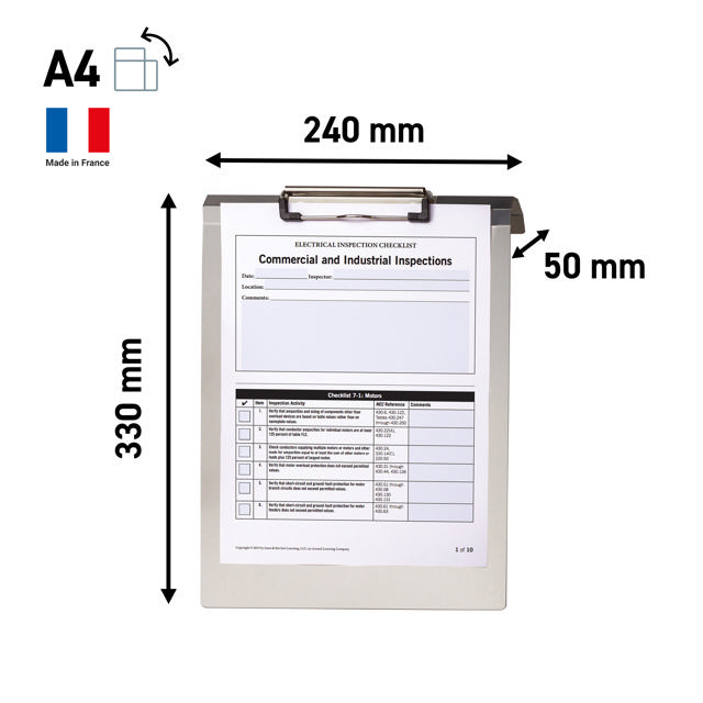 Hängendes Klemmbrett, Aluminium, DIN A4, hoch