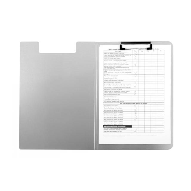 Klemmbrett mit Klappe, Aluminium, DIN A4, Hoch