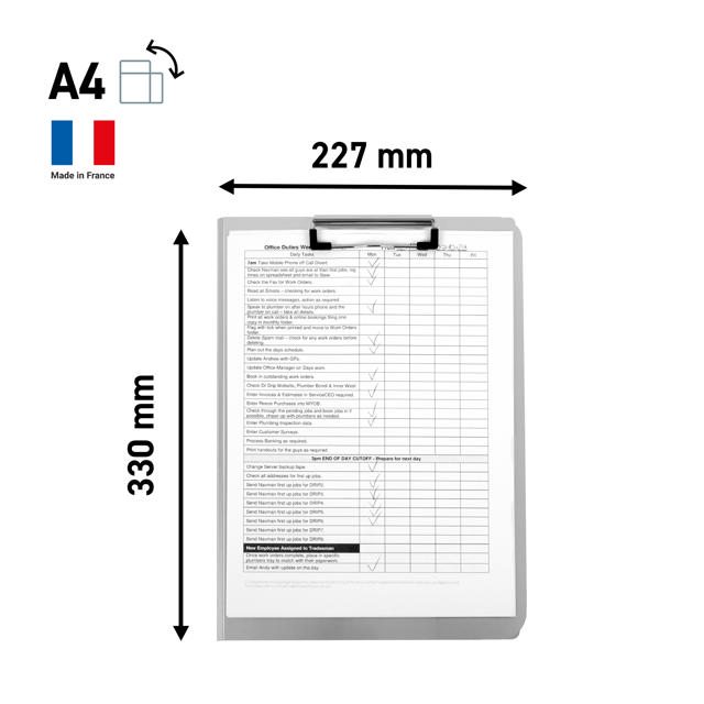 Klemmbrett mit Klappe, Aluminium, DIN A4, Hoch