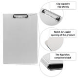 Klemmbrett mit Klappe, Aluminium, DIN A4, Hoch