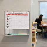 Magnetisches Ringbuchbrett mit einer 4-Ringmechanik mit Ablage, Aluminium, DIN A4, quer