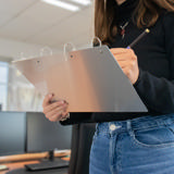 Ringbuchbrett mit einer 4-Ringmechanik, mit Magnetbefestigung, Aluminium, DIN A4, Quer