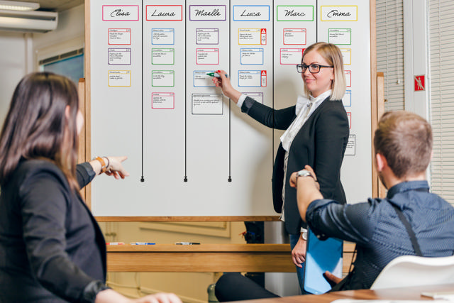 Magnetisches Aufgaben-Kartenset für Agile-Board, 6 Spalten, M-Karten