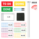 Magnetisches Aufgaben-Kartenset für Kanban-Board, 3 Spalten, M-Karten