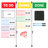 Magnetisches Aufgaben-Kartenset für Kanban-Board, 3 Spalten, M-Karten