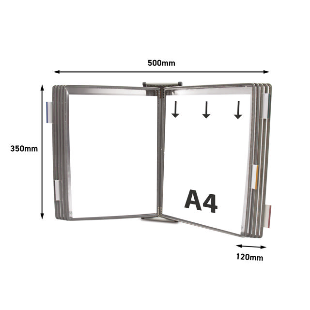 Tarifold Metall Wandsichttafelsystem, DIN A4, 10 Sichttafeln (Farbverpackung)