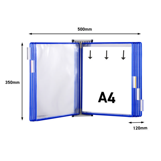 Tarifold Metall Wandsichttafelsystem, DIN A4, 10 Sichttafeln (Farbverpackung)