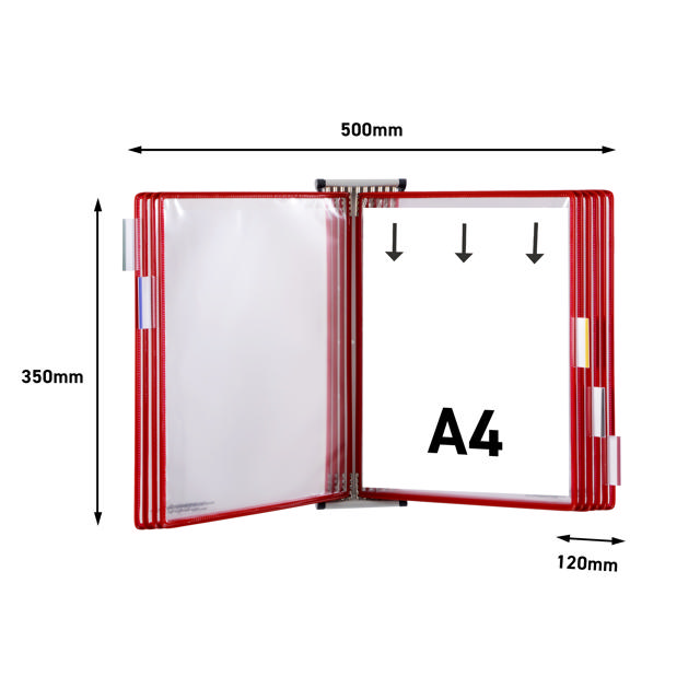 Tarifold Metall Wandsichttafelsystem, DIN A4, 10 Sichttafeln (Farbverpackung)