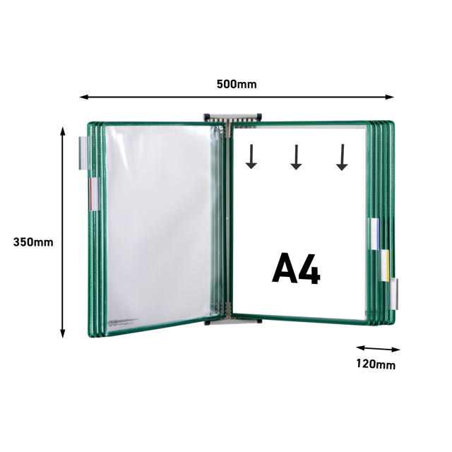 Tarifold Metall Wandsichttafelsystem, DIN A4, 10 Sichttafeln (Farbverpackung)