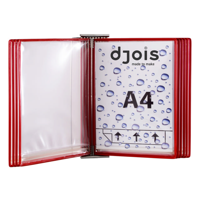 Tarifold Edelstahl Wandsichttafelsystem, DIN A4, 10 Sichttafeln Drypockets