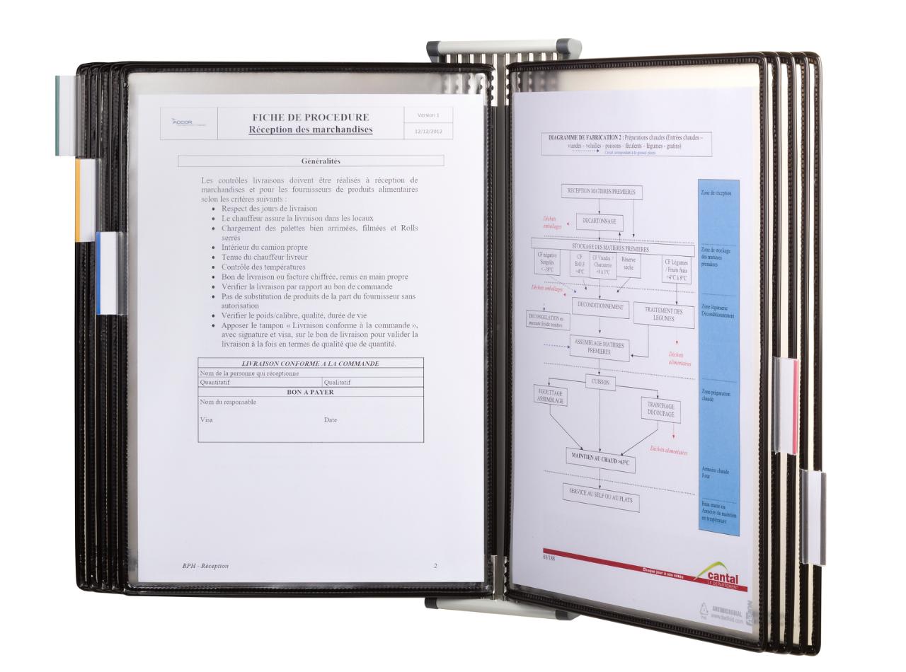 STERIFOLD ANTIMIKROBIELLE WANDSICHTTAFEL-SET - A4 - 10 SICHTTAFELN - SCHWARZ