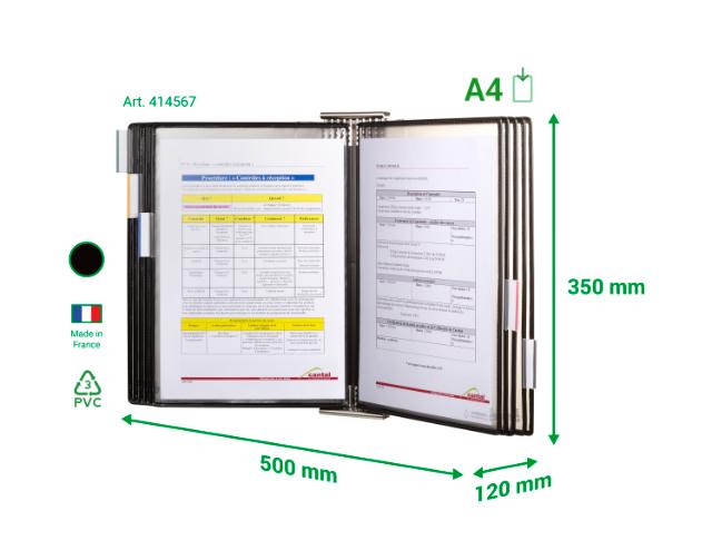 STERIFOLD ANTIMIKROBIELLE WANDSICHTTAFEL-SET EDELSTAHL - A4 - 10 SICHTTAFELN - WEISS