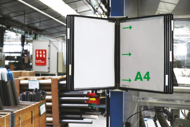 Tarifold Metall Wandsichttafelsystem, DIN A4, 10 Sichttafeln, Öffnung links