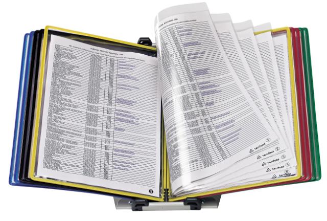 TISCHSICHTTAFEL-SET FOLDFIVE METALL - A4 - 10 SICHTTAFELN - SORTIERT