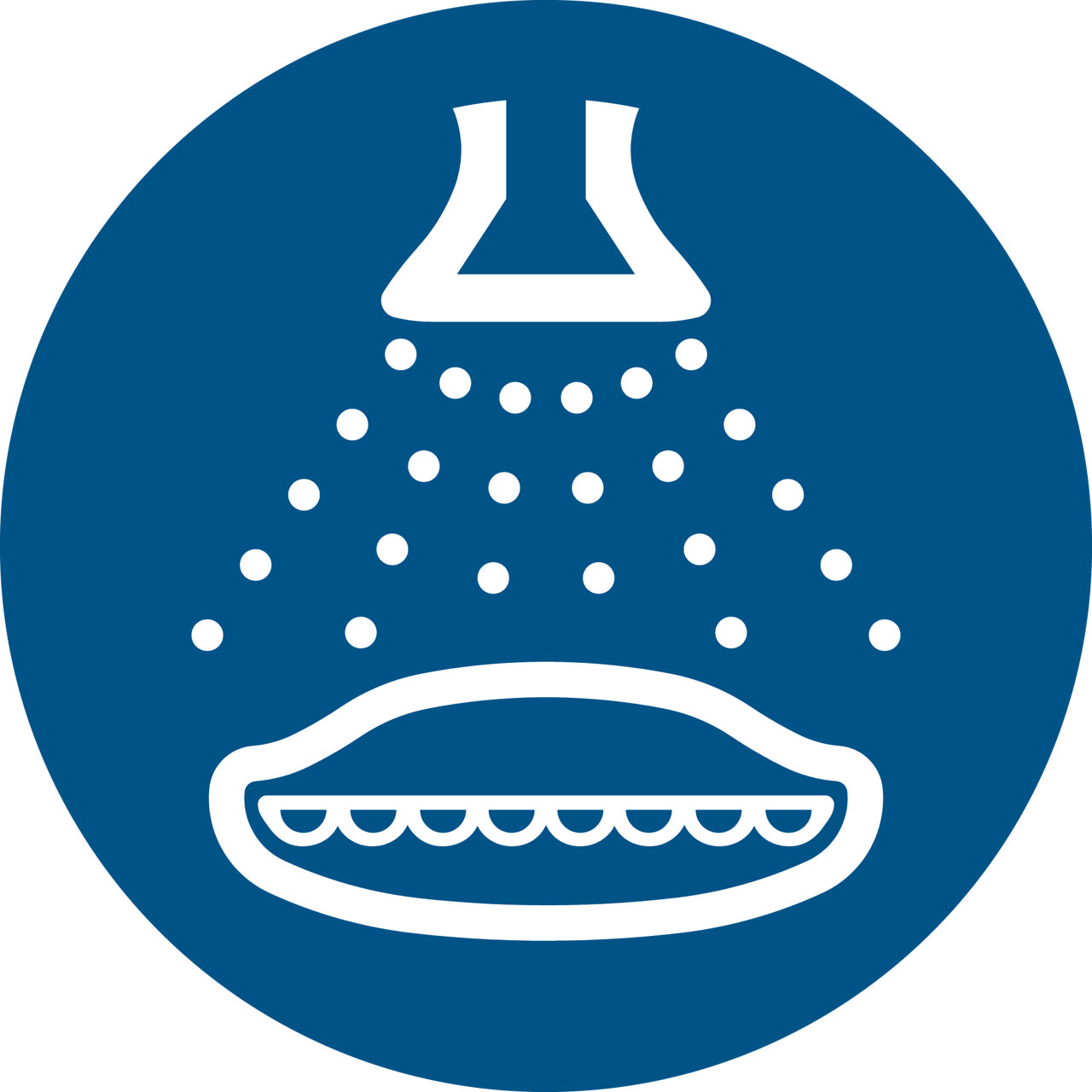 Piktogramm-Zeichen Wassersprühanlage anschalten beim Aussetzvorgang, 100 mm