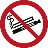 Piktogramm-Zeichen Rauchen/Dampfen verboten, 100 mm