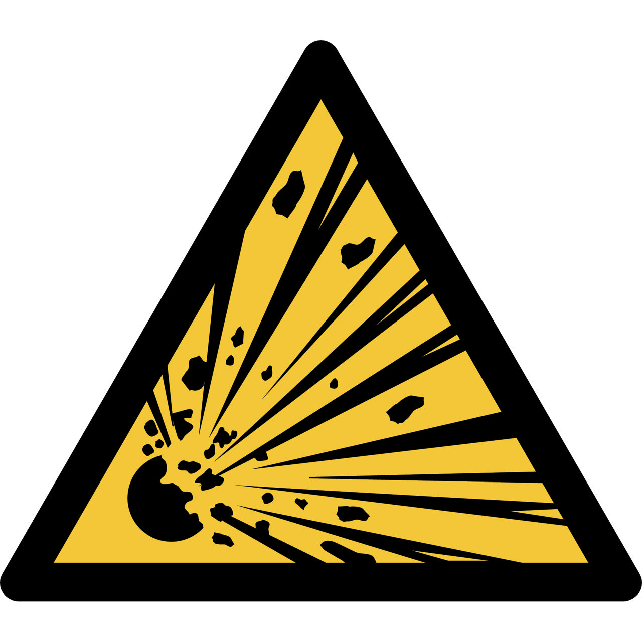 Piktogramm-Zeichen Warnung vor explosiven Stoffen, 200 x 176 mm