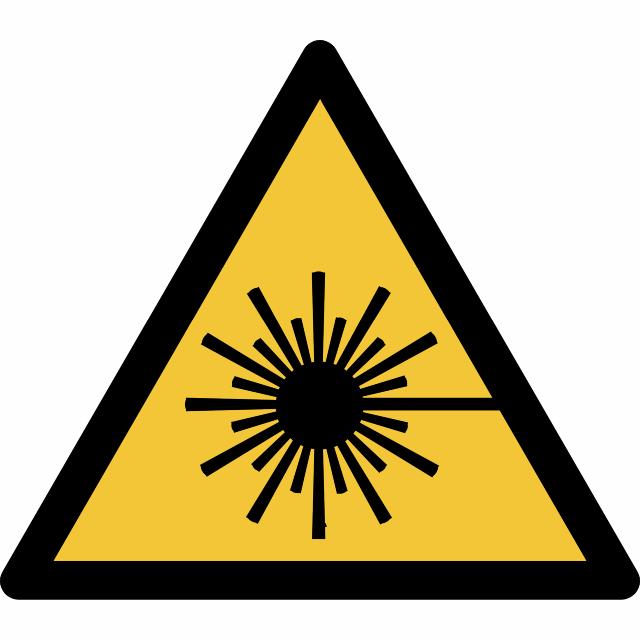 Piktogramm-Zeichen Warnung vor Laserstrahlen, 150 x 133 mm