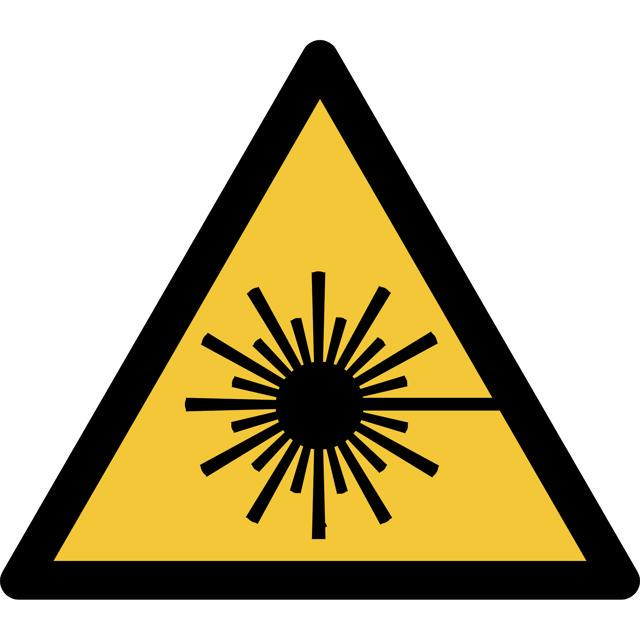 Piktogramm-Zeichen Warnung vor Laserstrahlen, 300 x 264 mm