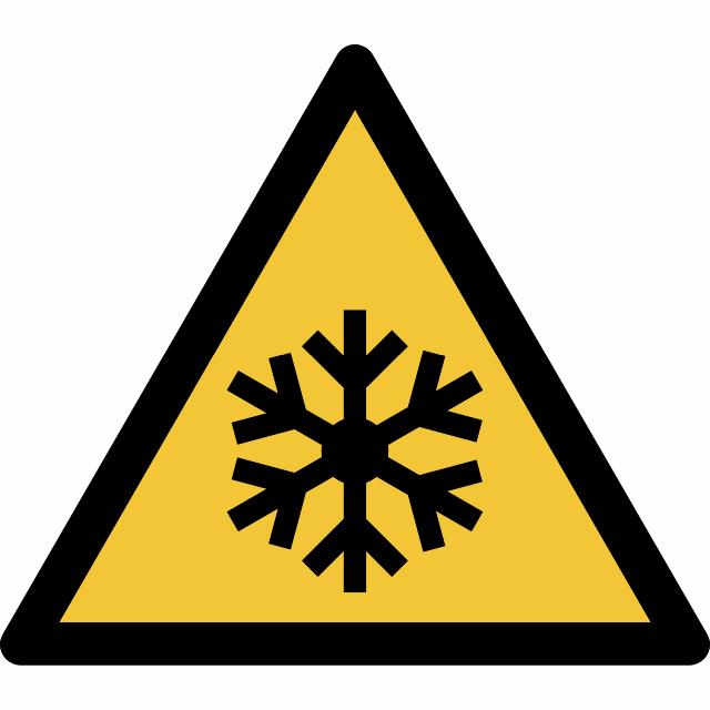 Piktogramm-Zeichen Warnung vor niedrigen Temperaturen/Frost, 150 x 133 mm