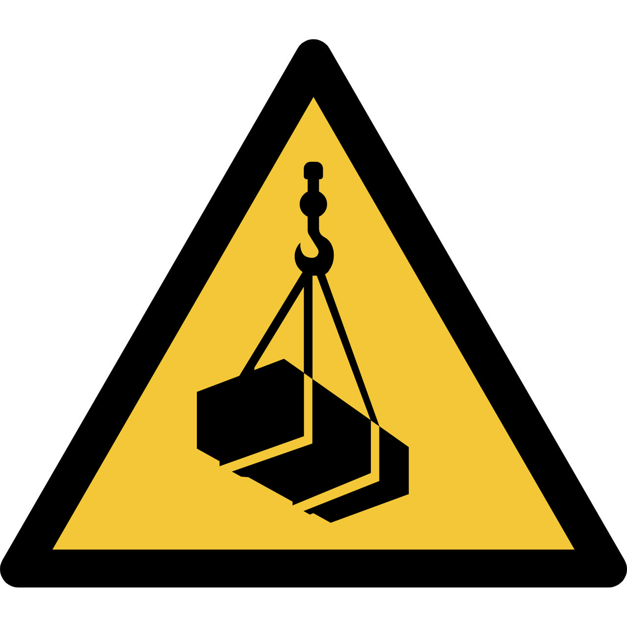 Piktogramm-Zeichen Warnung vor hängenden Last, 150 x 133 mm