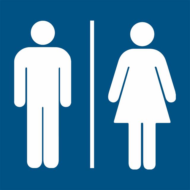 Piktogramm-Zeichen Unisex-Toilette, 100 x 100 mm