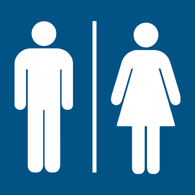 Piktogramm-Zeichen Unisex-Toilette, 200 x 200 mm