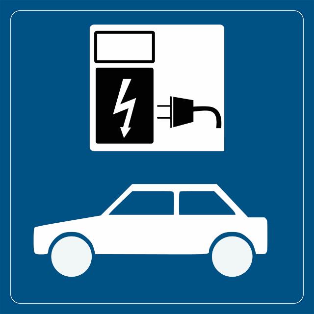 Piktogramm-Zeichen Kfz-Ladestation, 100 x 100 mm