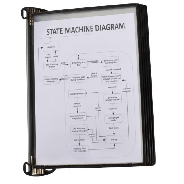 WANDSICHTTAFEL SET PRO  - A4 - 5 EASY LOAD PP SICHTTAFELN  SCHWARZ