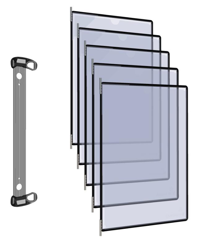 WANDSICHTTAFEL SET PRO  - A4 - 5 EASY LOAD PP SICHTTAFELN  SCHWARZ