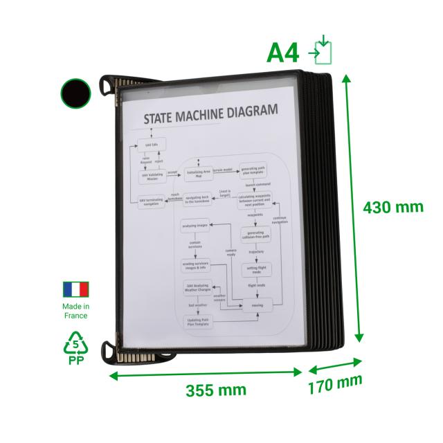 Tarifold Pro Wandsichttafelsystem, DIN A4, 10 Easy Load Sichttafeln PP