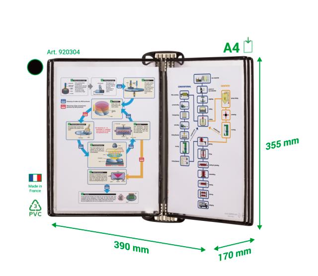 WANDSICHTTAFEL SET PRO  - A4 - 5 SICHTTAFELN  SCHWARZ