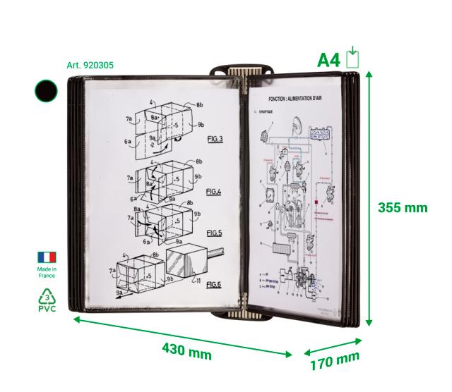 WANDSICHTTAFEL SET PRO  - A4 - 10 SICHTTAFELN  SCHWARZ