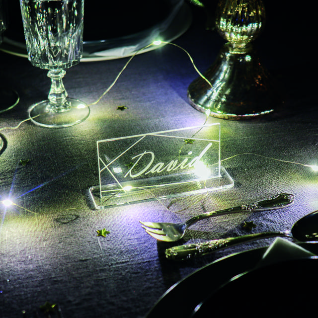 Personalisierbare Tischkarte aus Acryl, rechteckig