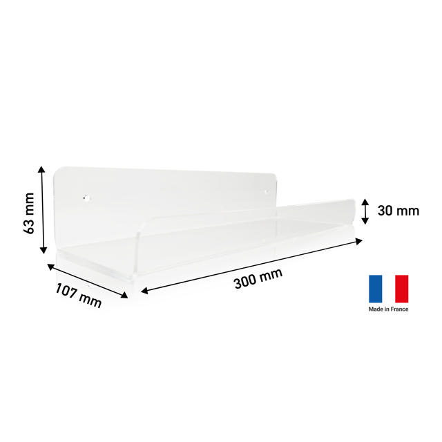 Schwebendes Acryl-Regal, U-förmig