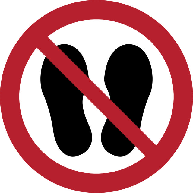 Piktogramm-Zeichen Betreten der Fläche verboten